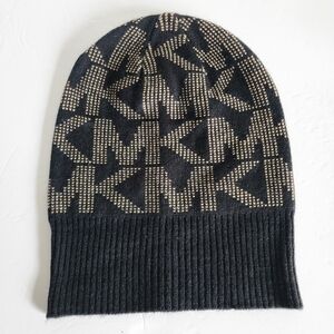 Michael Kors Black and Tan Knit Beanie